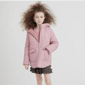 Crewcuts Primaloft Girl’s Reversible Pink Quilted Sherpa Jacket, Size XL